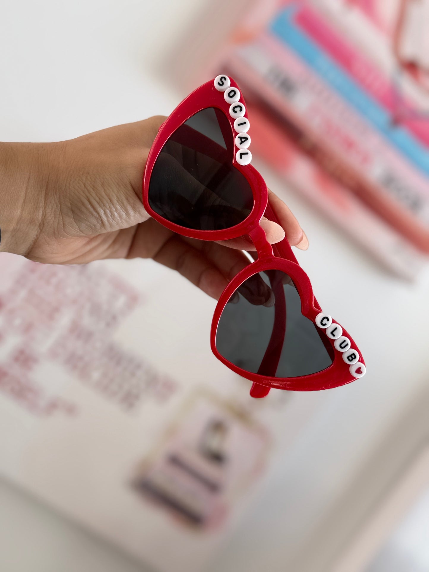 Social Club heart glasses